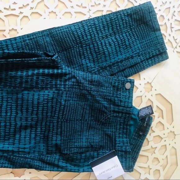Calvin Klein jeans a black Nad Green Animal Print Skinny Jean Pants Woman size 6 - Picture 3 of 16